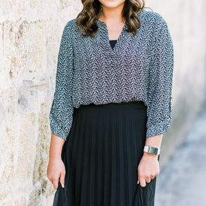 Black and white blouse